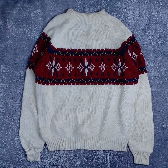 Vintage 90s JCPenney's Men’s Fair Isle Nordic Ski Sweater - Picture 1 of 10